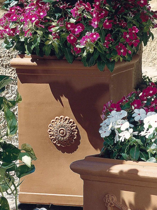 Tall Square Pot Terracotta 50cm